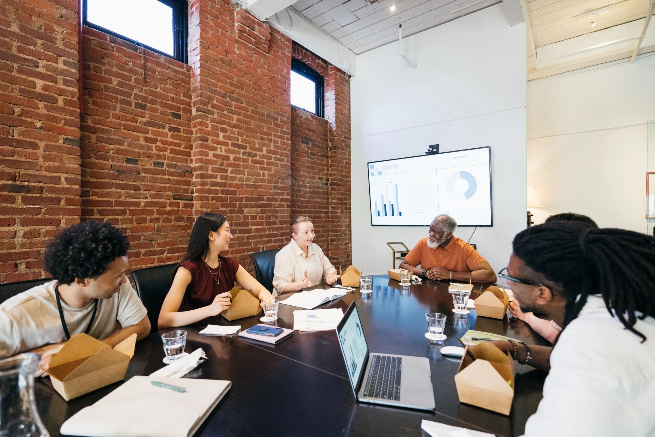 Small group discussion during a conference breakout session