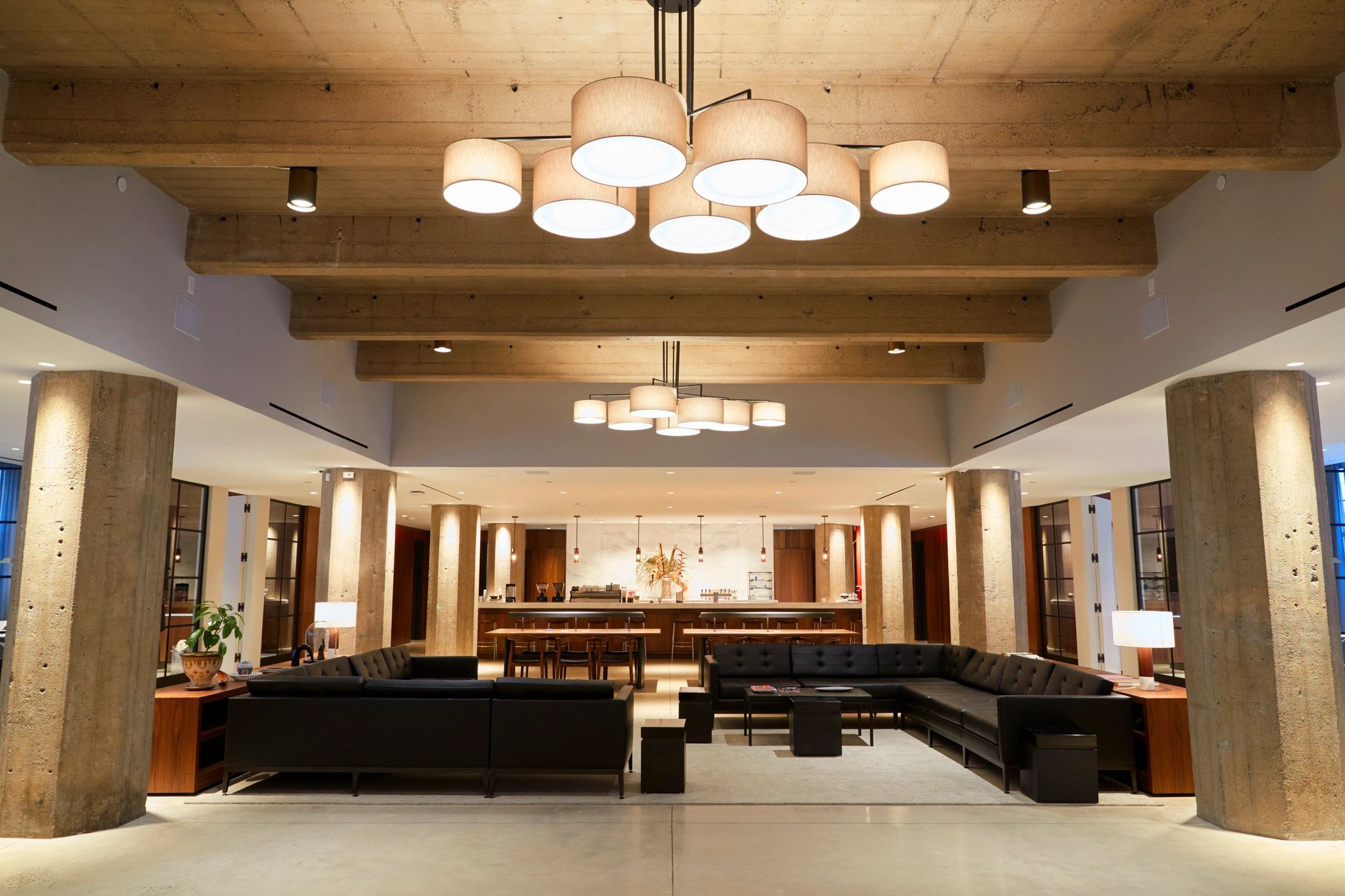 Modern hotel lounge area for informal meetings